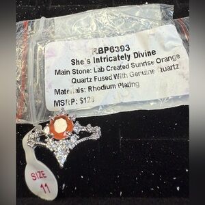 She's Intricately Divine Orange Quartz Ring